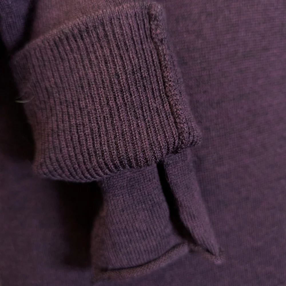 Lululemon Size 4 Merino Wool Cardigan Sweater Sit In Lotus Wrap II Black Cherry